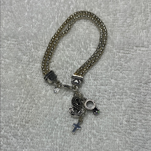 Premier Designs Jewelry - Premier Designs Silver Tone Double Strand‎ Charm Bracelet